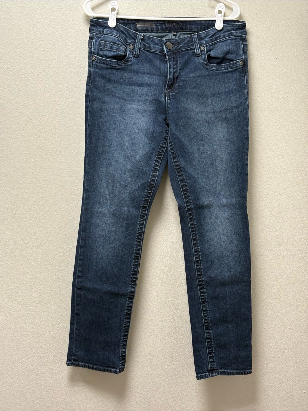 KUT from the Kloth Women’s Mid Rise Slim Fit Straight Leg Jeans Blue 10 S